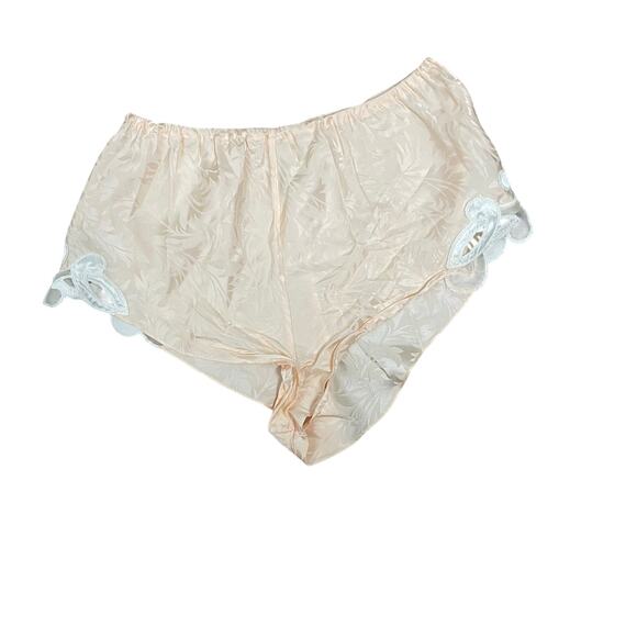 Vintage Victorias Secret Gold Label Silk Sleep Shorts Size Small Lace Coquette - Picture 1 of 3